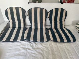 3 colchonetas de rayas para sillones
