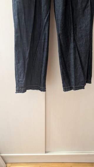 Pantalón ancho efecto tejano mujer