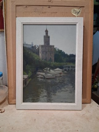 Pintura Torre del Oro Sevilla José L. Domínguez