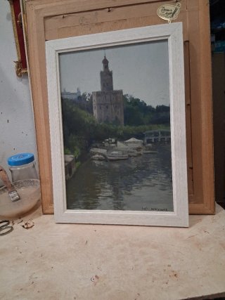 Pintura Torre del Oro Sevilla José L. Domínguez