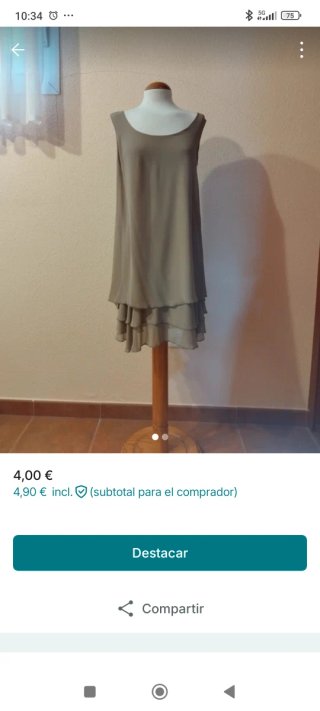 Vestido cóctel beige