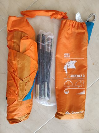 Tienda de campaña paravientos naranja