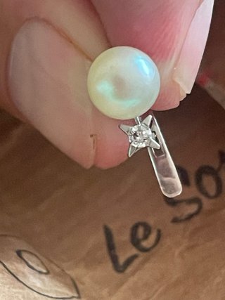 Pendientes Oro Blanco Perlas y Brillantes