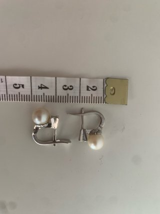 Pendientes Oro Blanco Perlas y Brillantes