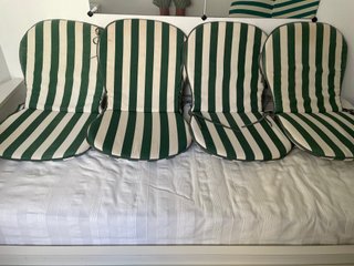 4 Colchonetas Rayas Verdes Nuevas