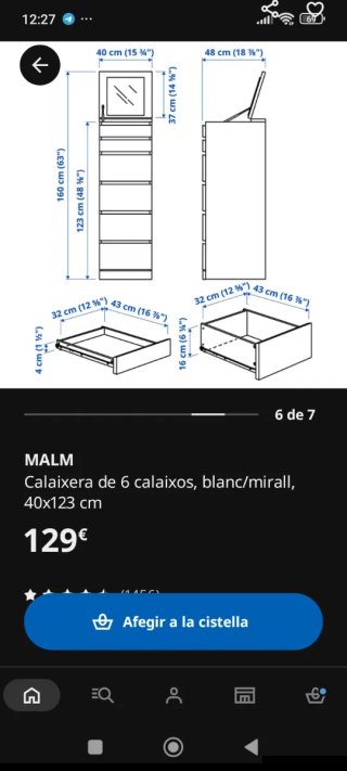 Cómoda Cajonera Blanca Ikea NUEVA
