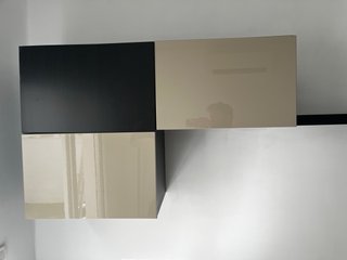Mueble modular TV cristal y madera
