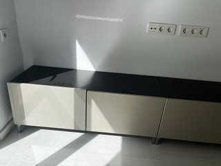 Mueble modular TV cristal y madera
