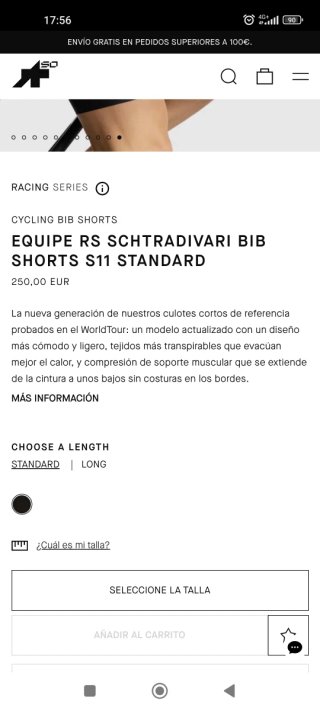 Culote ASSOS Equipe RS Schtradivari XL Negro