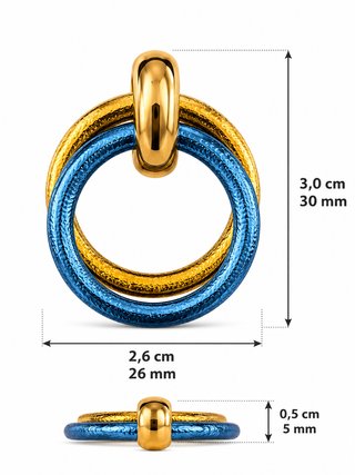 Pendientes Aro Esmeralda Baño Oro 18K