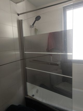 Mampara de bañera cristal y metal