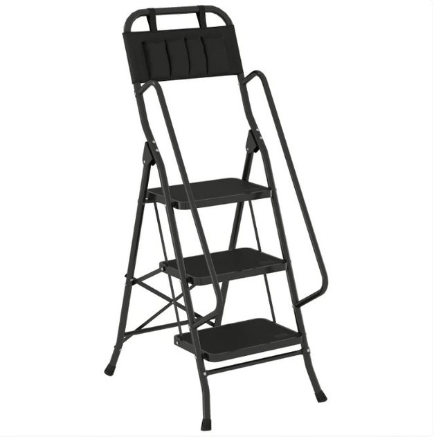 Scala Pieghevole 3 Gradini Nera