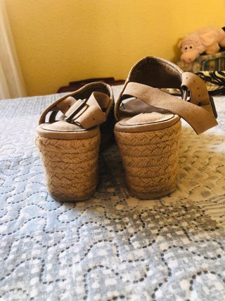 Zapshoes Esparto Tiras Beige/Oro Talla 38