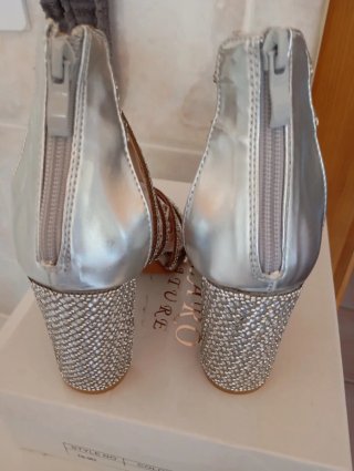 Sandali donna tacco argento