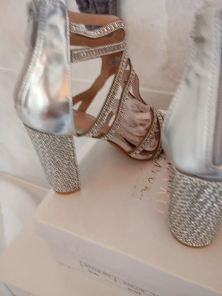 Sandali donna tacco argento