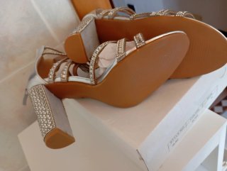 Sandali donna tacco argento
