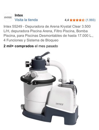 Piscina desmontable Intex 3x2 con depuradora