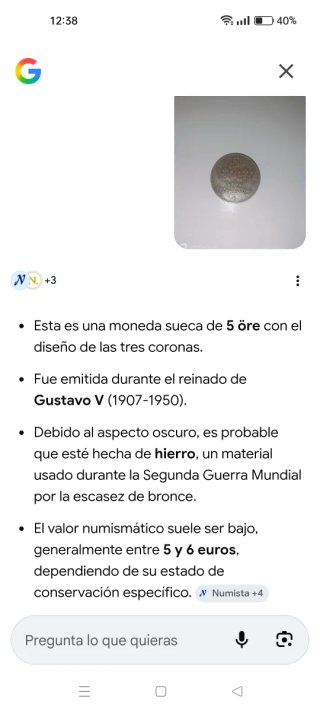 Moneda Sueca 5 öre Gustavo V