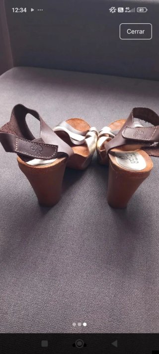 Sandalias Yokono Mujer Marrón y Dorado