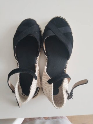 Alpargatas Esparto Beige y Negro