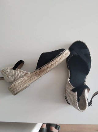 Alpargatas Esparto Beige y Negro