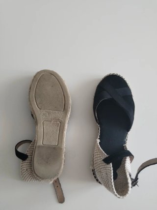 Alpargatas Esparto Beige y Negro