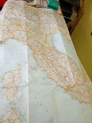 Cartina Stradale Italia Vintage 1971
