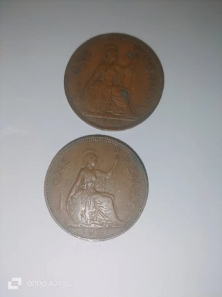 2 Monedas Antiguas Británicas Jorge VI