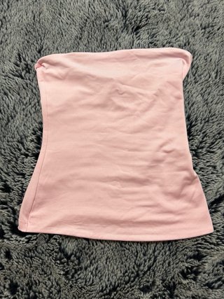 Top rosa pastel sin tirantes