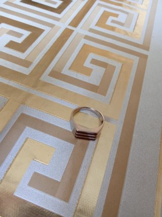 Anillo de hombre plata y marrón