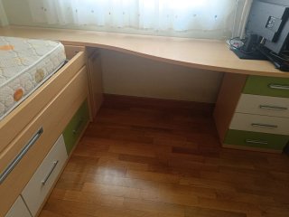 Cama juvenil con cajones y colchón