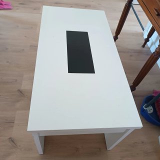 Mesa de centro elevable blanca