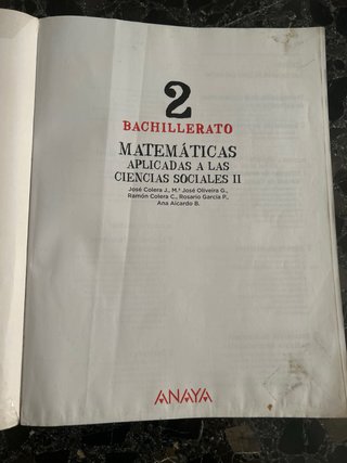 Matemáticas aplicadas a las Ciencias Sociales I...