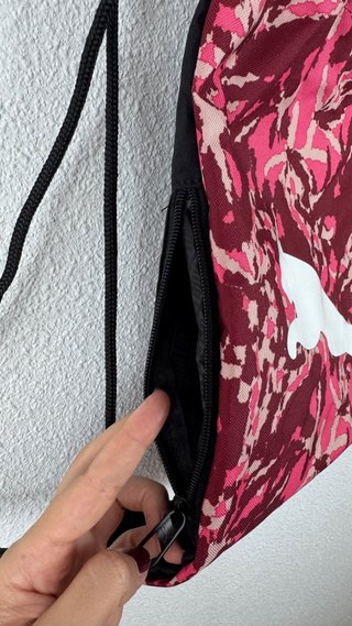 Puma Gym Sack Pink Camo Drawstring Backpack Sports