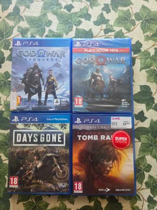 Lote 4 Juegos PS4: God of War x2, Days Gone, Tomb