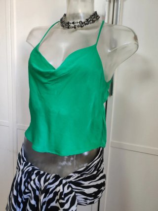 Blusa Zara brillo corta espalda descubierta