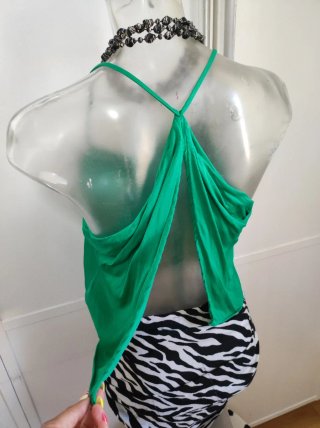 Blusa Zara brillo corta espalda descubierta