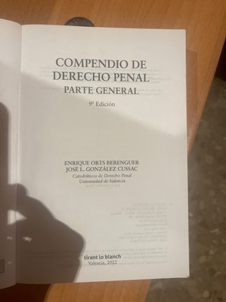 Compendio de derecho penal Parte general