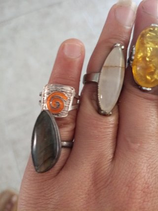 Lote de 6 anillos de plata con piedras