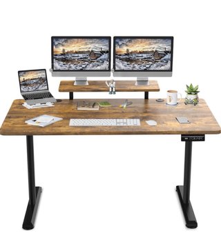 Escritorio Elevable Madera y Metal