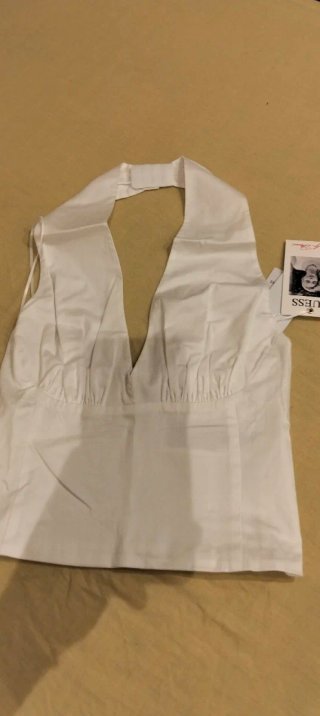 Blusa Guess Blanca Halter Escote V
