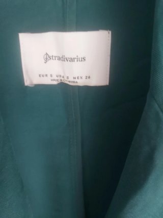 Chaqueta Blazer Verde Stradivarius Talla M