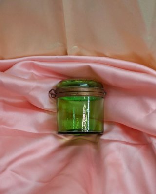 Tarro tocador cristal soplado siglo XIX