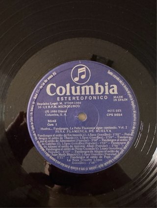Disco Vinilo Peña Flamenca de Huelva Vol. 2