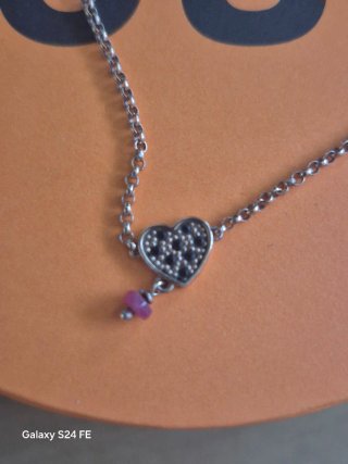 Gargantilla Tous Corazón Plata y Piedras Rosas