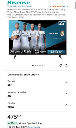 TV Hisense 55 UHD 4K Smart TV