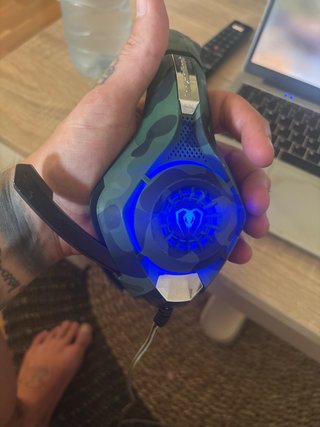 Cascos Gamer ps5 y pc BeeXcellent Camuflaje LED