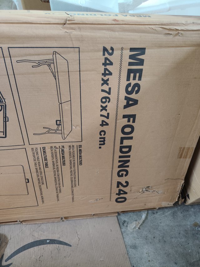Mesa Plegable Resina 240cm Blanca