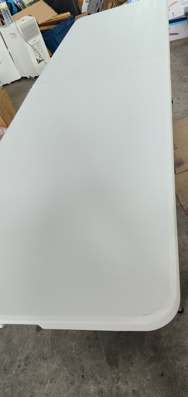 Mesa Plegable Resina 240cm Blanca