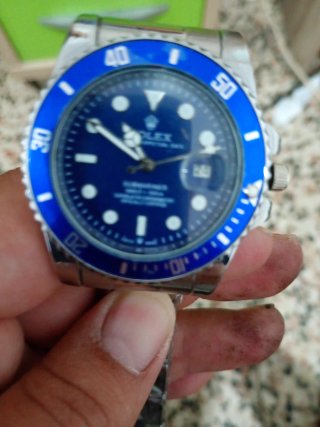 Reloj olex Submariner Azul y Plateado